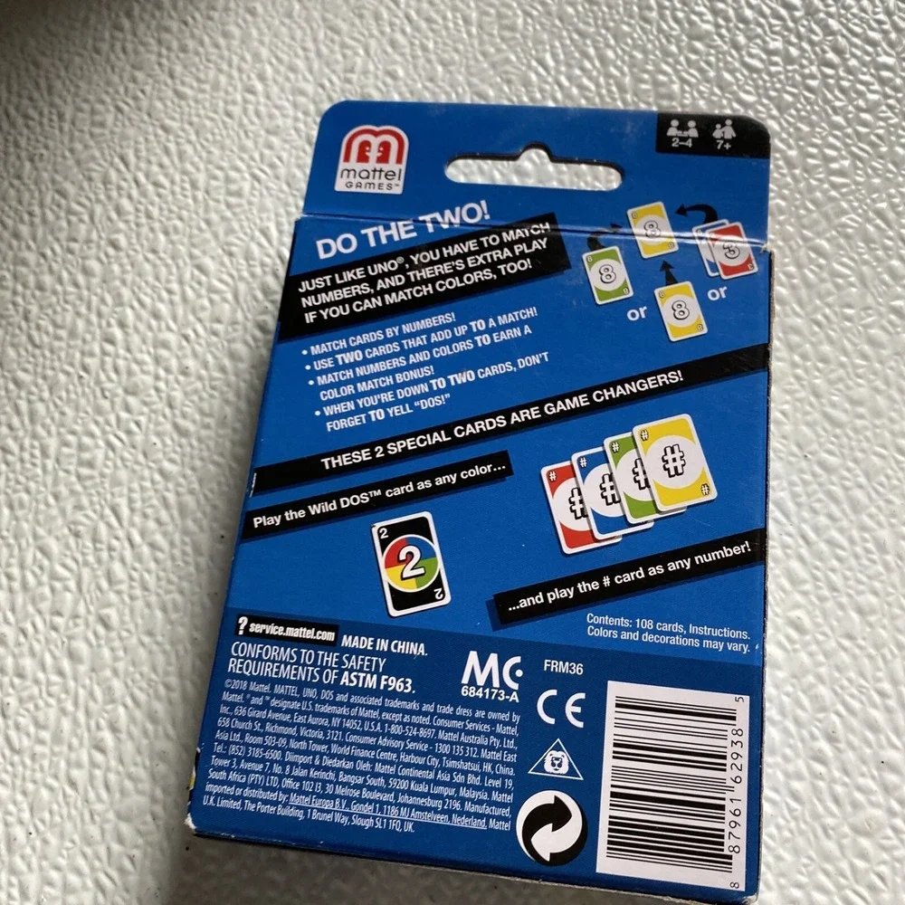 Mattel‎ DOS Card Game Unisex OS Multicolor Good Sealed Decks Family Fun